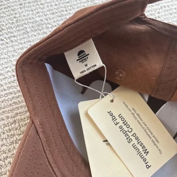 NWT FURTALK Unisex Vintage Washed Unstructured Baseball Cap Medium Brown - Picture 9 of 10